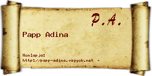 Papp Adina névjegykártya